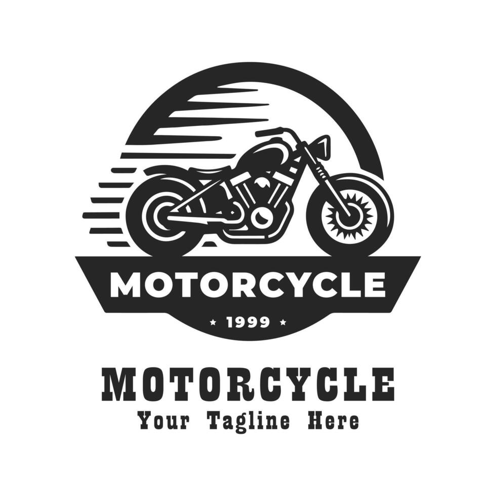 Logo Motorcycle Simple Design Silhouette vector