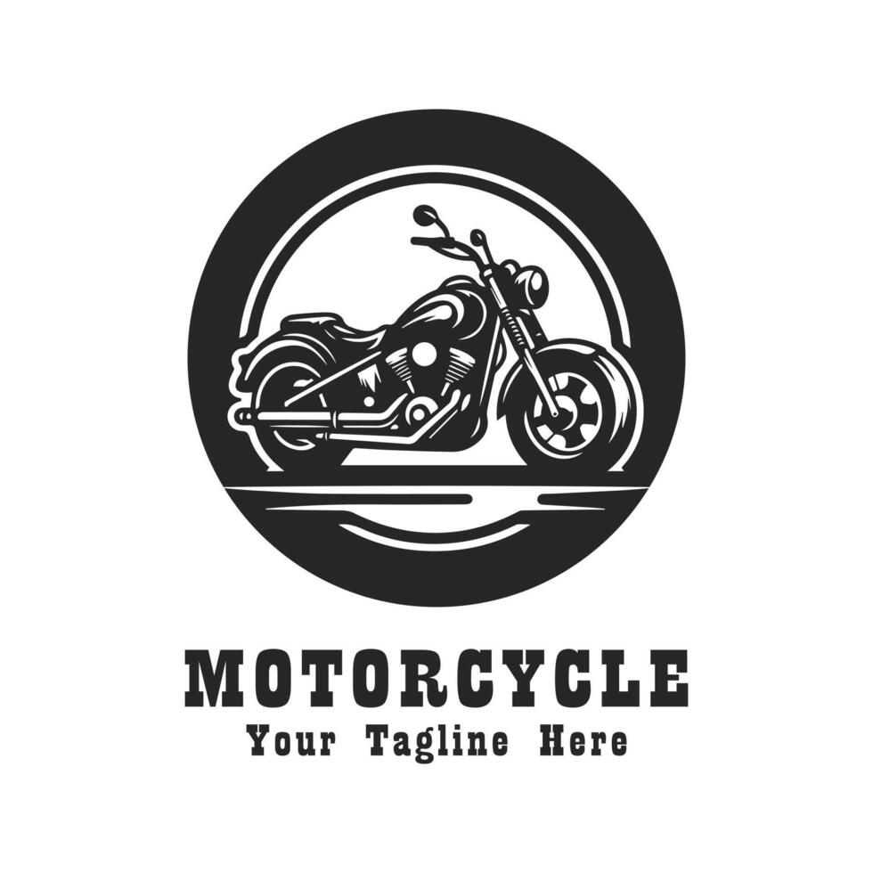 Logo Simple Motorcycle Design With Flat Background vector