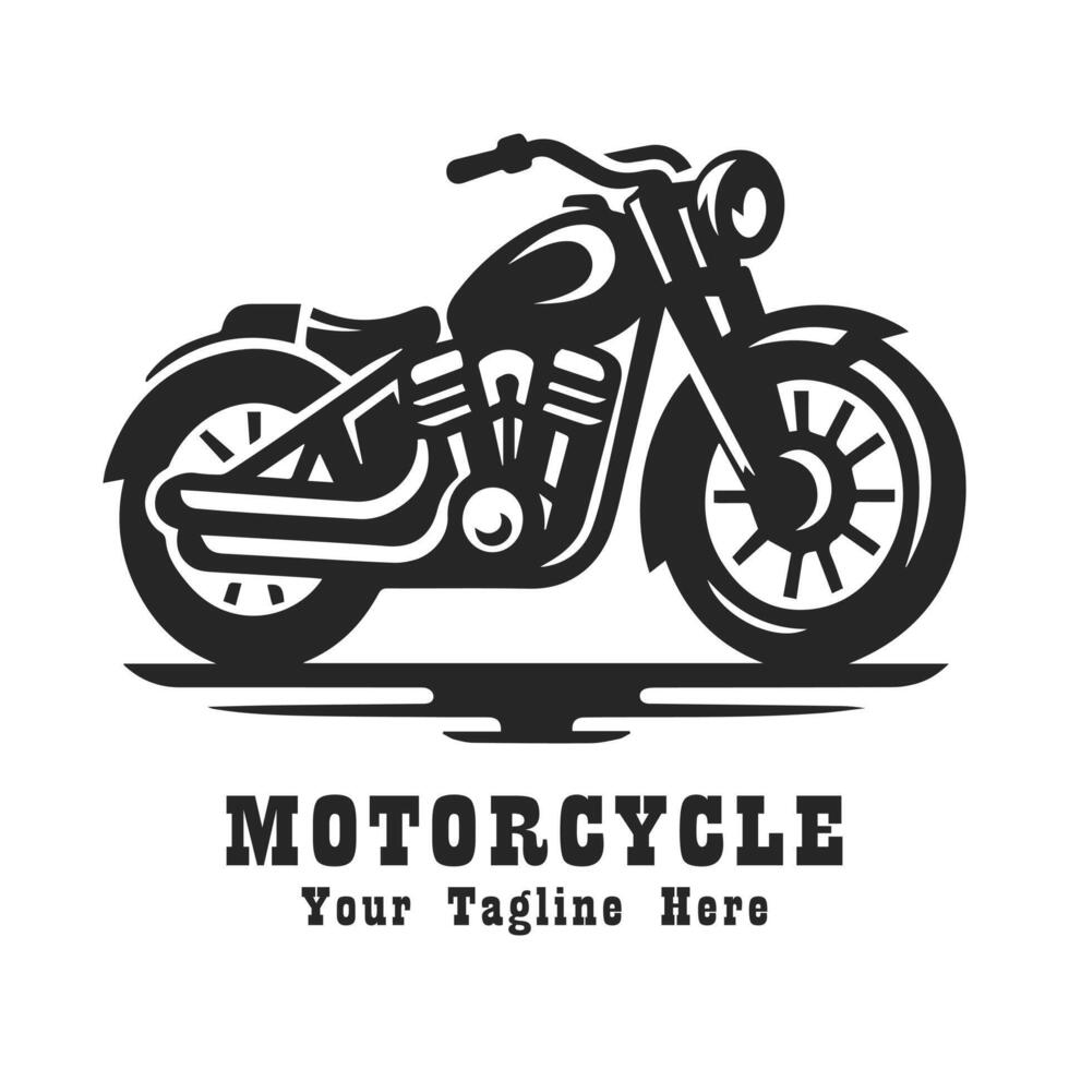 Simple Logo Motorcycle Illustration With Flat Background vector