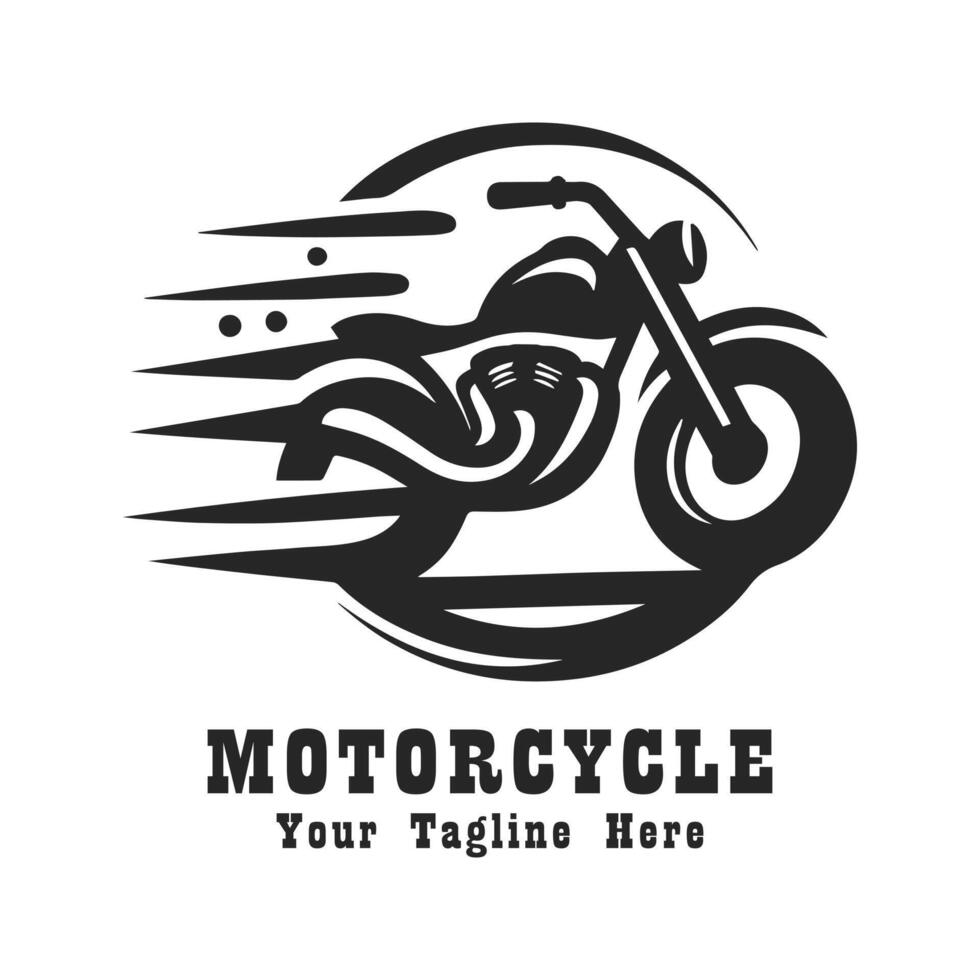 Logo Simple Motorcycle Silhouette Illustration vector