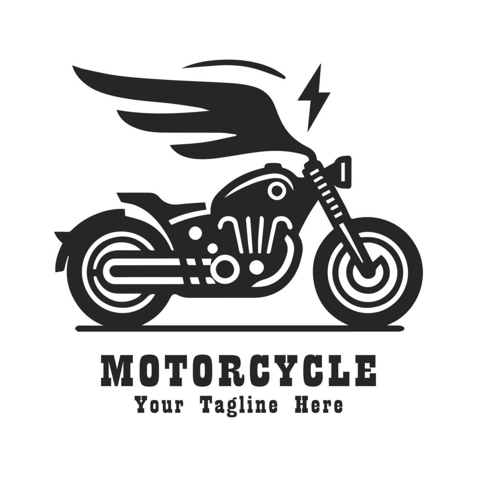 Simple Motorcycle Logo Silhouette Illustration vector
