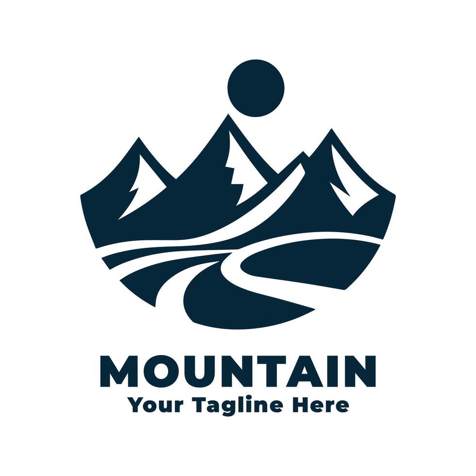 Mountain Logo Simple Illustration With Flat Background vector