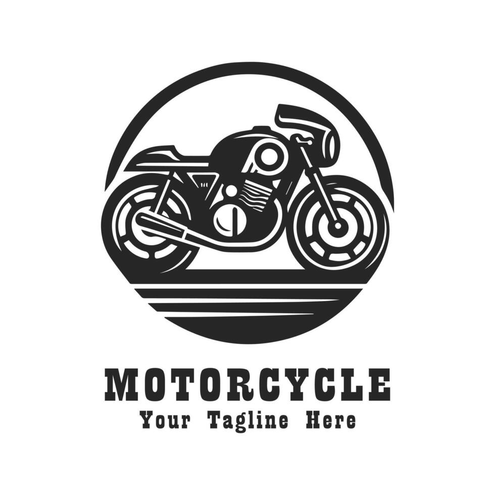 Motorcycle Simple Logo Design Silhouette vector
