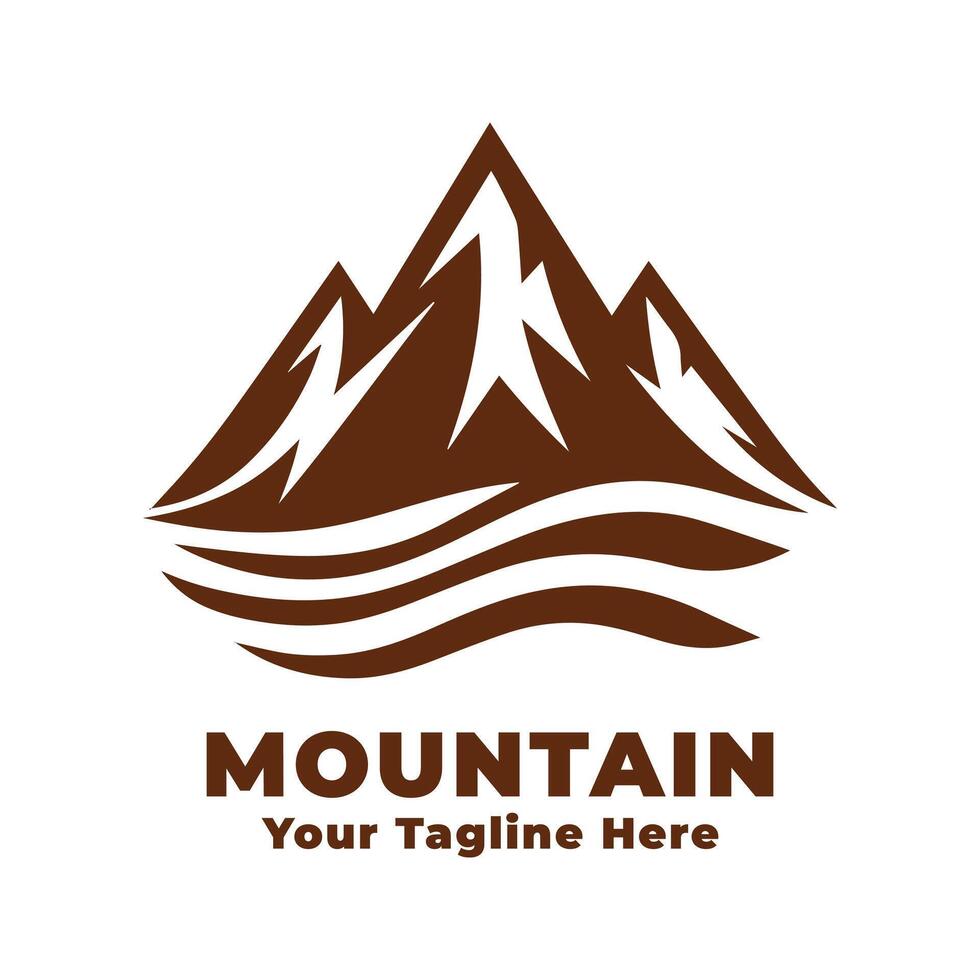 Simple Mountain Logo Illustration With Flat Background vector