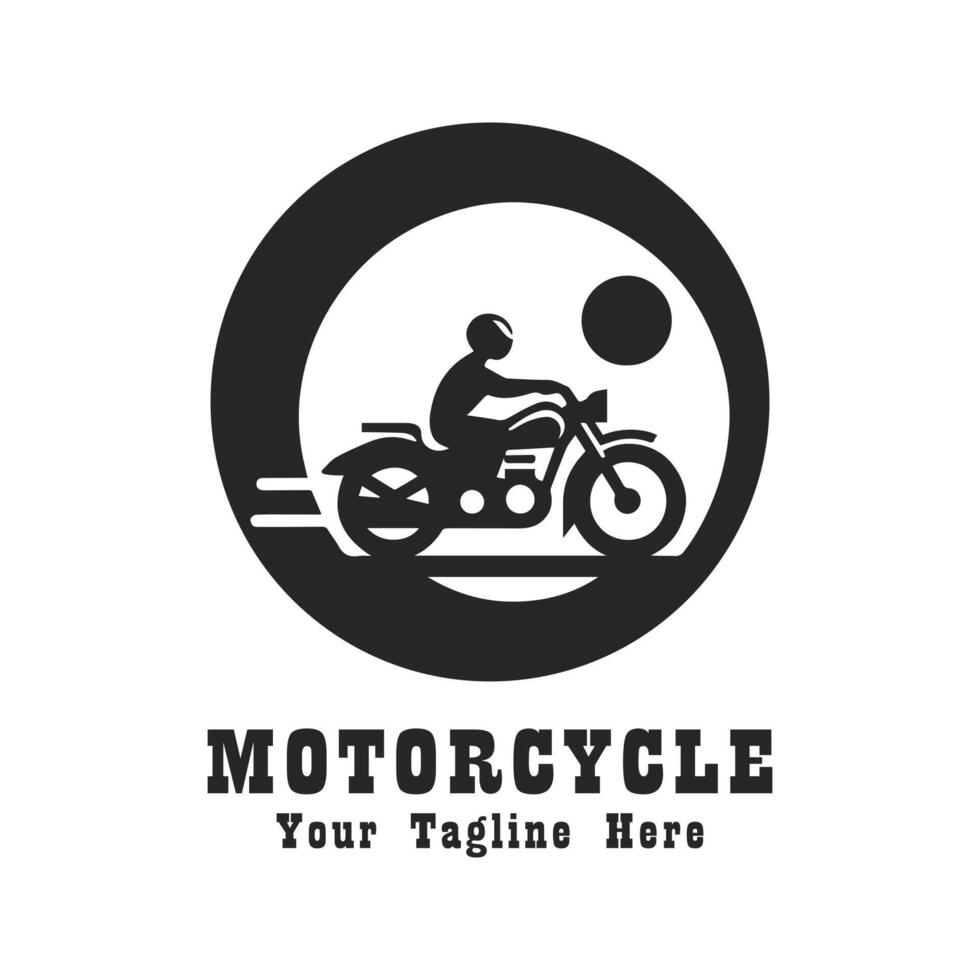 Motorcycle Simple Logo Illustration With Grey Concept vector