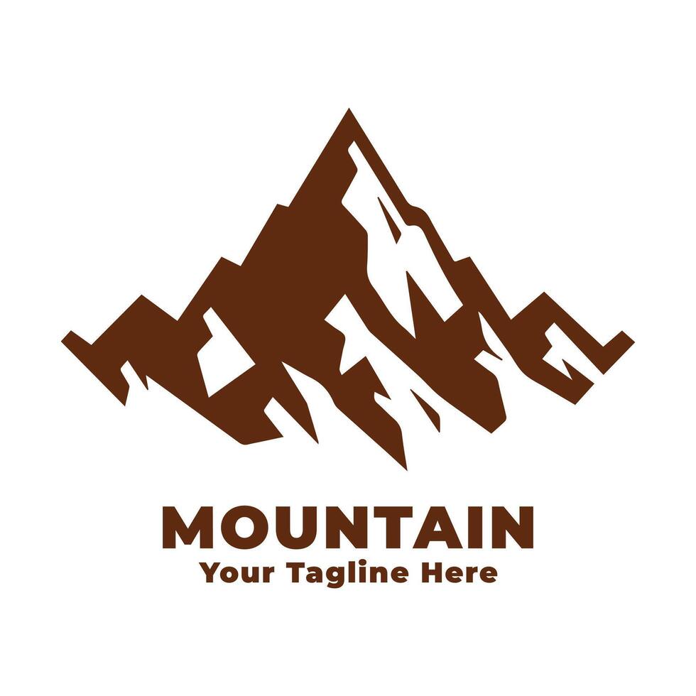 Illustration Simple Mountain Logo With Flat Background vector