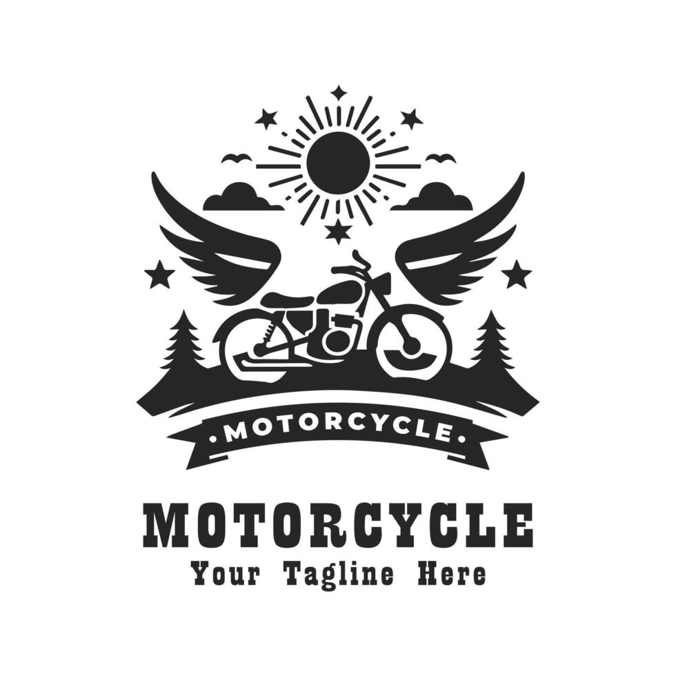 Simple Logo Motorcycle Illustration Design vector