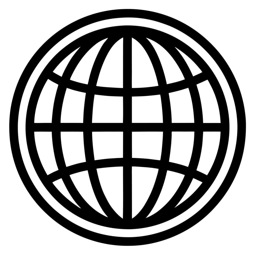 Global Network Icon Elegant World Design vector