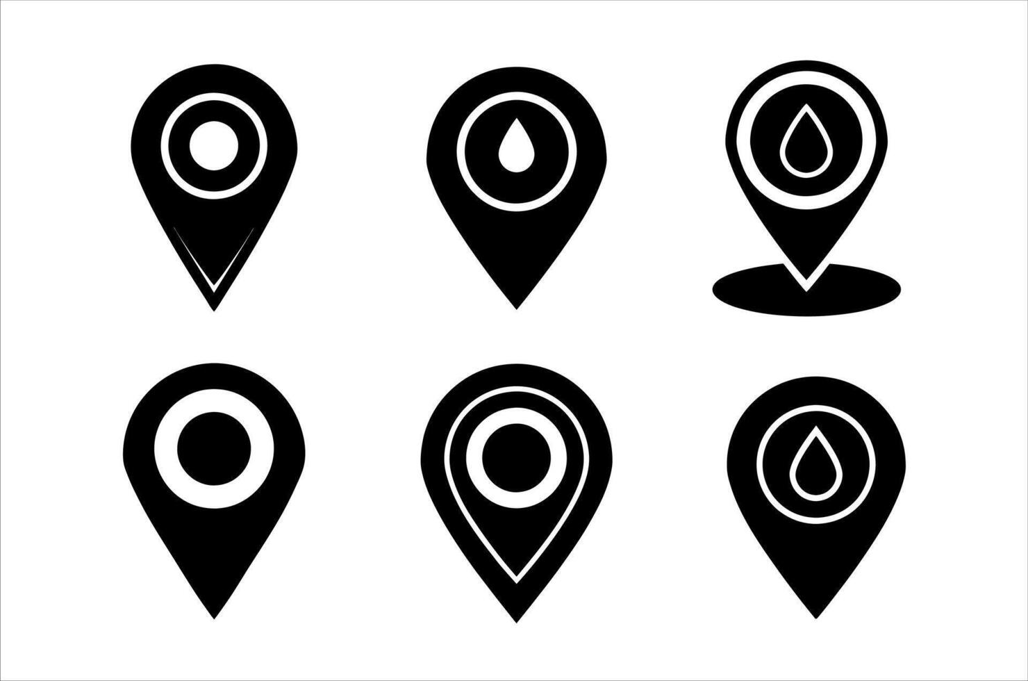 Modern Location Pin Icons Six Unique Map Markers vector