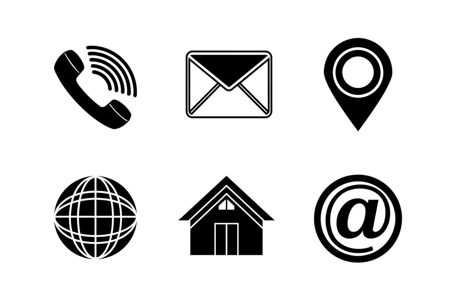 Phone, Email Location Icons vector