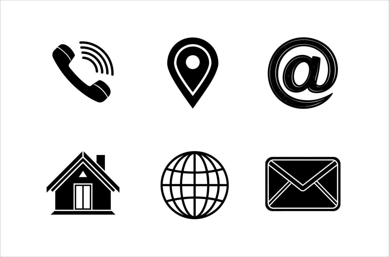 Contact Us Icons Communication Pack vector