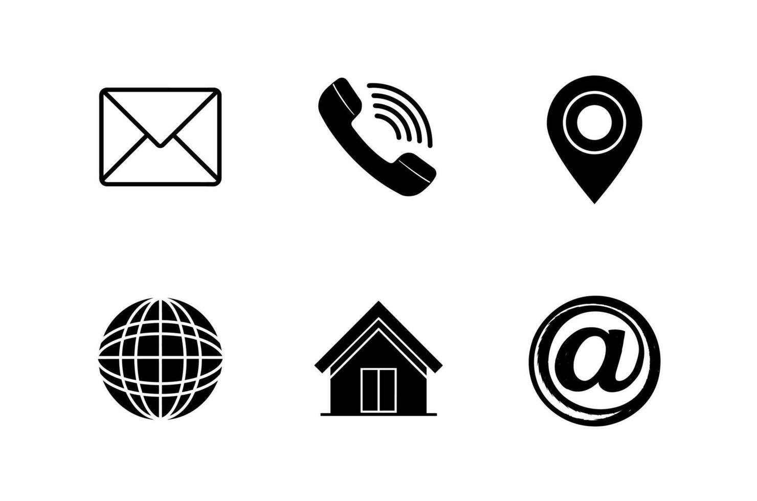 Contact Icons Set Phone, Email, Location More vector