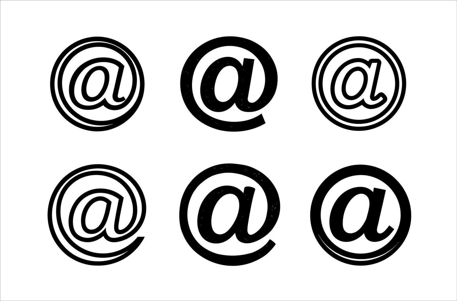 Distressed At Symbol Icons Grunge Circular Frame vector