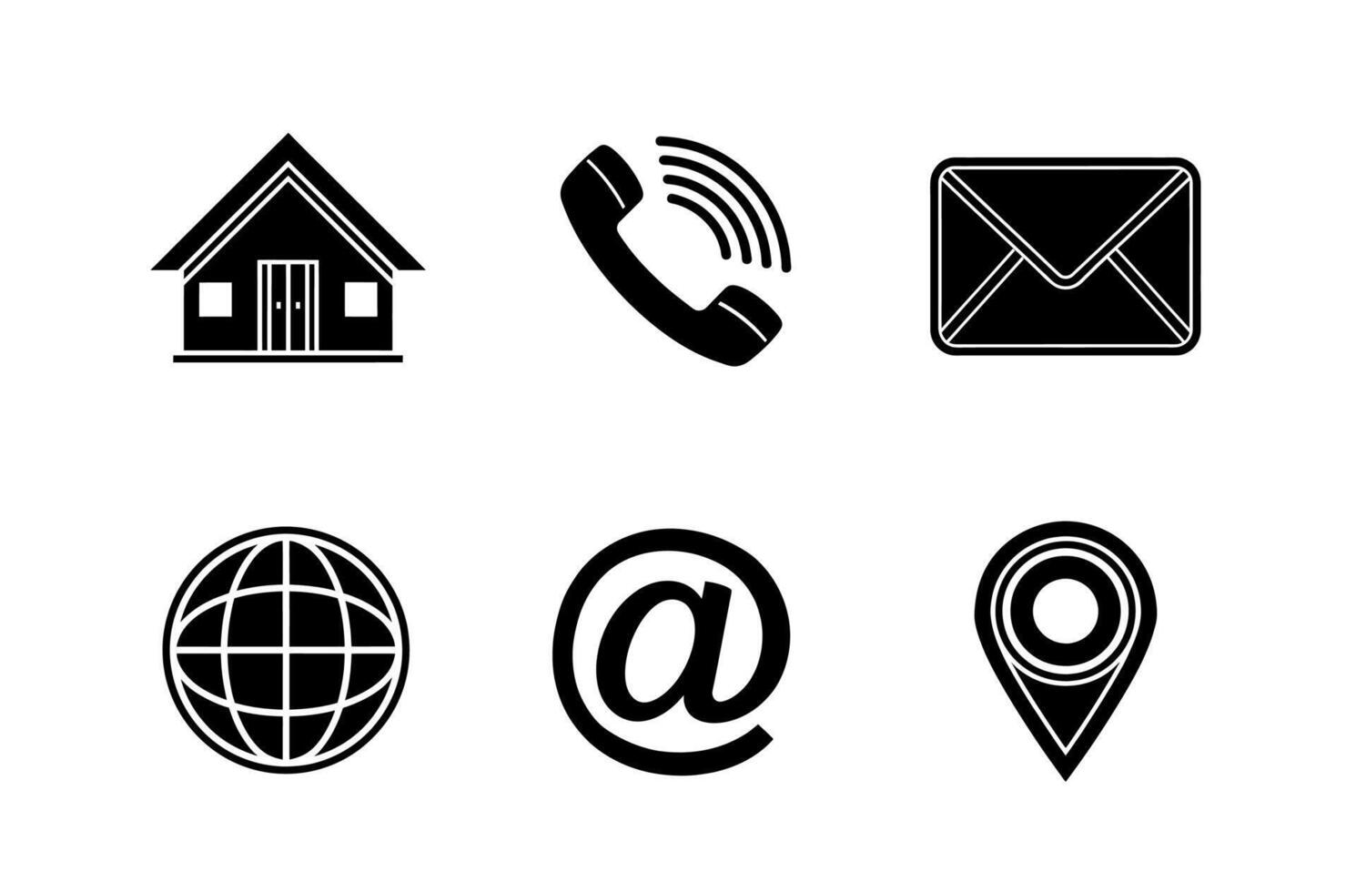 Contact Info Icons Phone, Website, Email vector