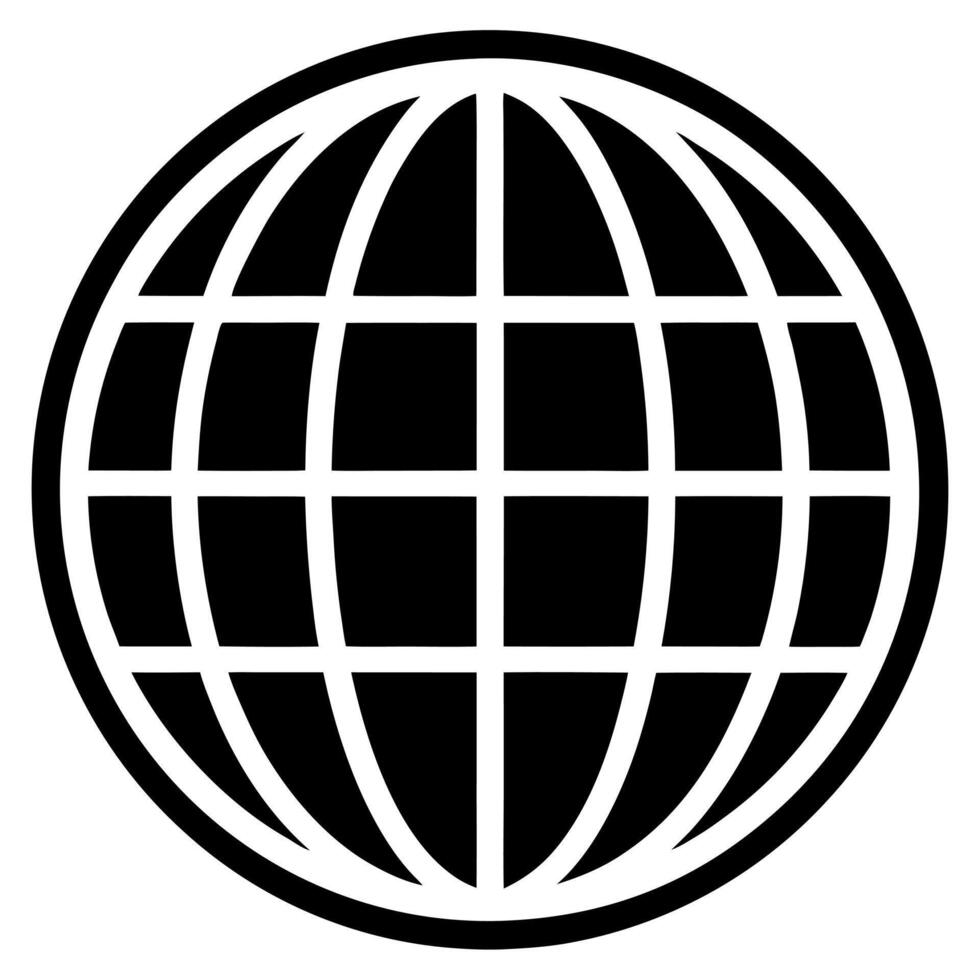 World Globe Icon Clean Graphic vector