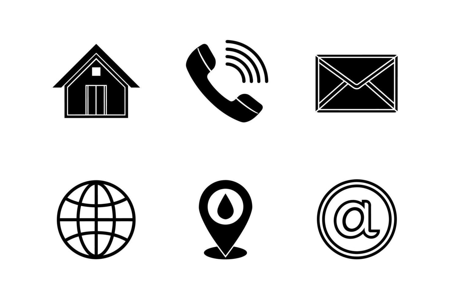 Communication Icons Phone, Email, Address vector