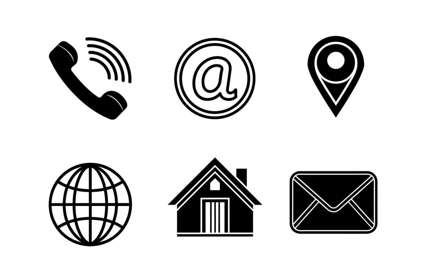 Customer Support Icons Phone, Email, Location vector