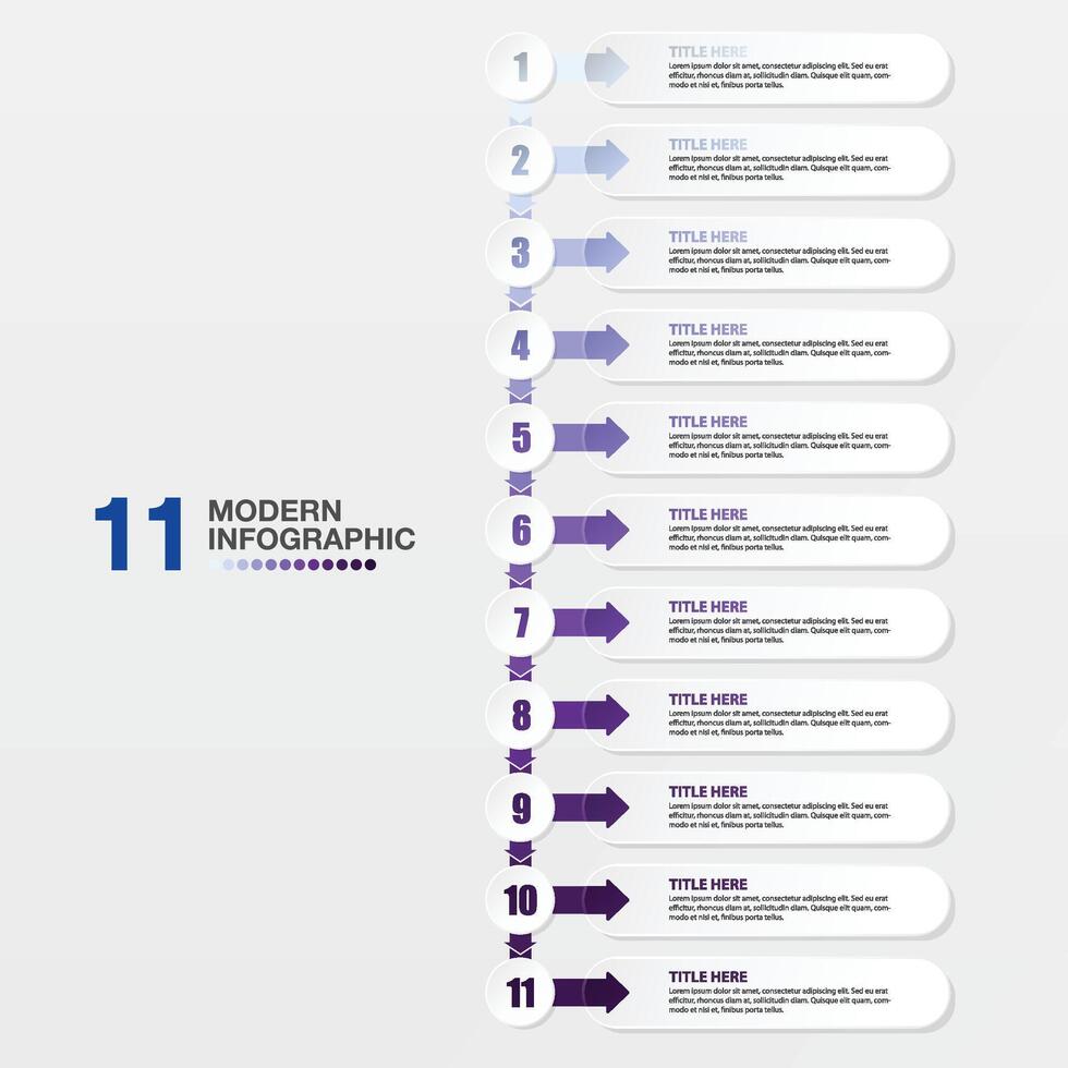 Blue tone, Infographic 11 process. vector