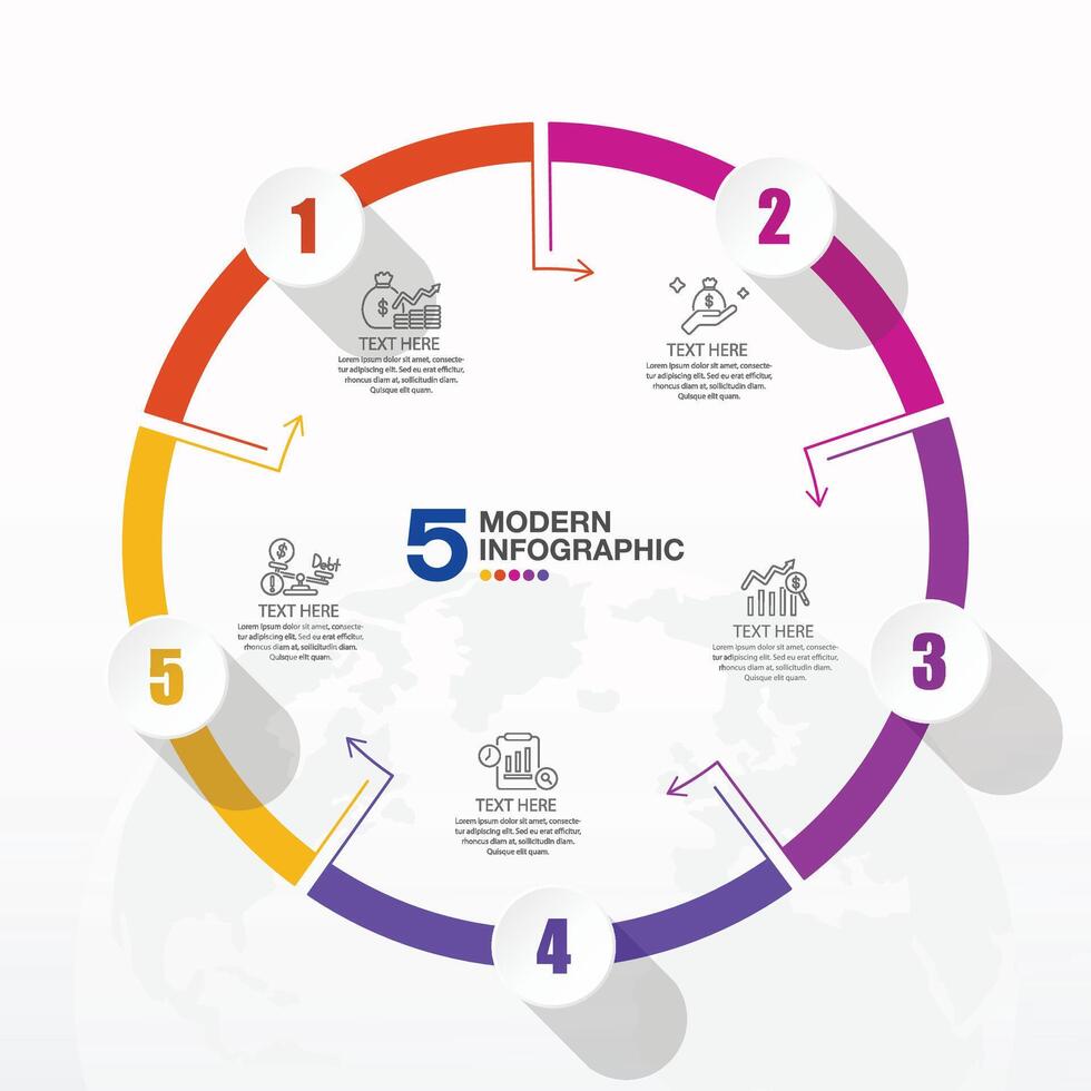 Infographic 5 step, Business icons. vector