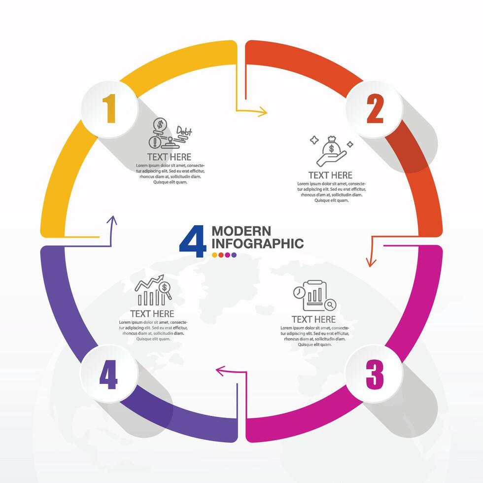 Infographic 4 step, Business icons. vector