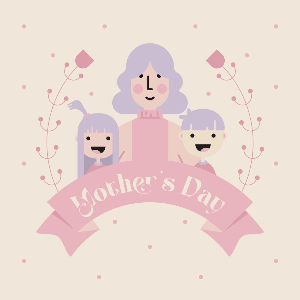Flat happy mother's day in love background illustration vector