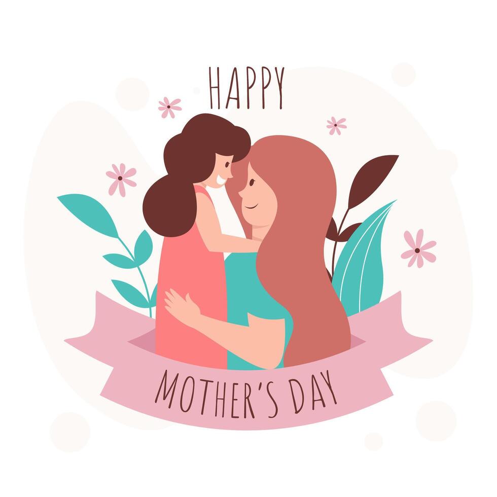 Flat happy mother's day background illustration vector
