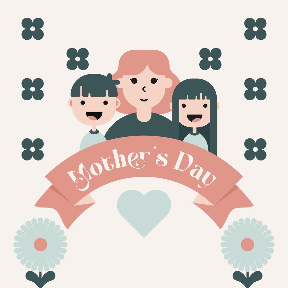 Happy mother's day in love background illustration vector