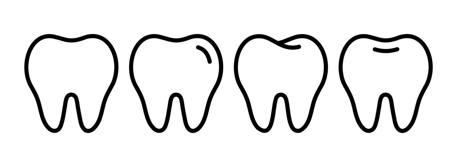 Tooth outline icon design. Teeth dental simple symbol illustration. vector