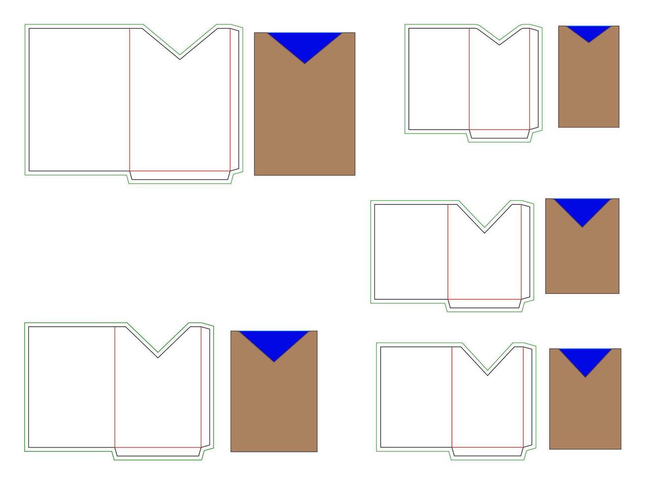 Simple Pocket Envelope Dieline Template vector