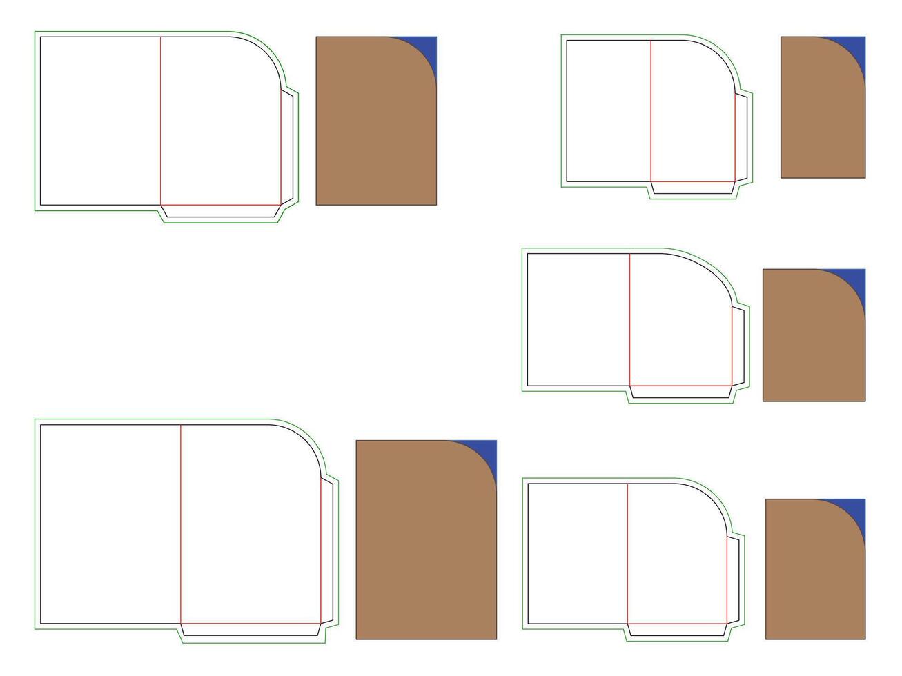 5x7 Pocket Sleeve Envelope Dieline Template vector