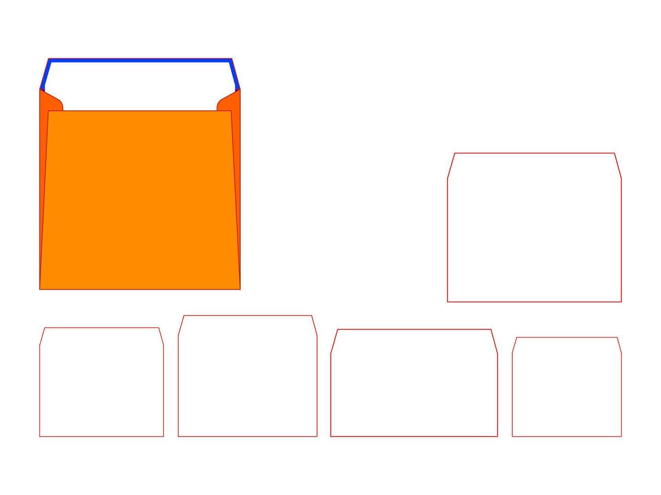 5 Sizes Announcement Envelope Liner Template vector