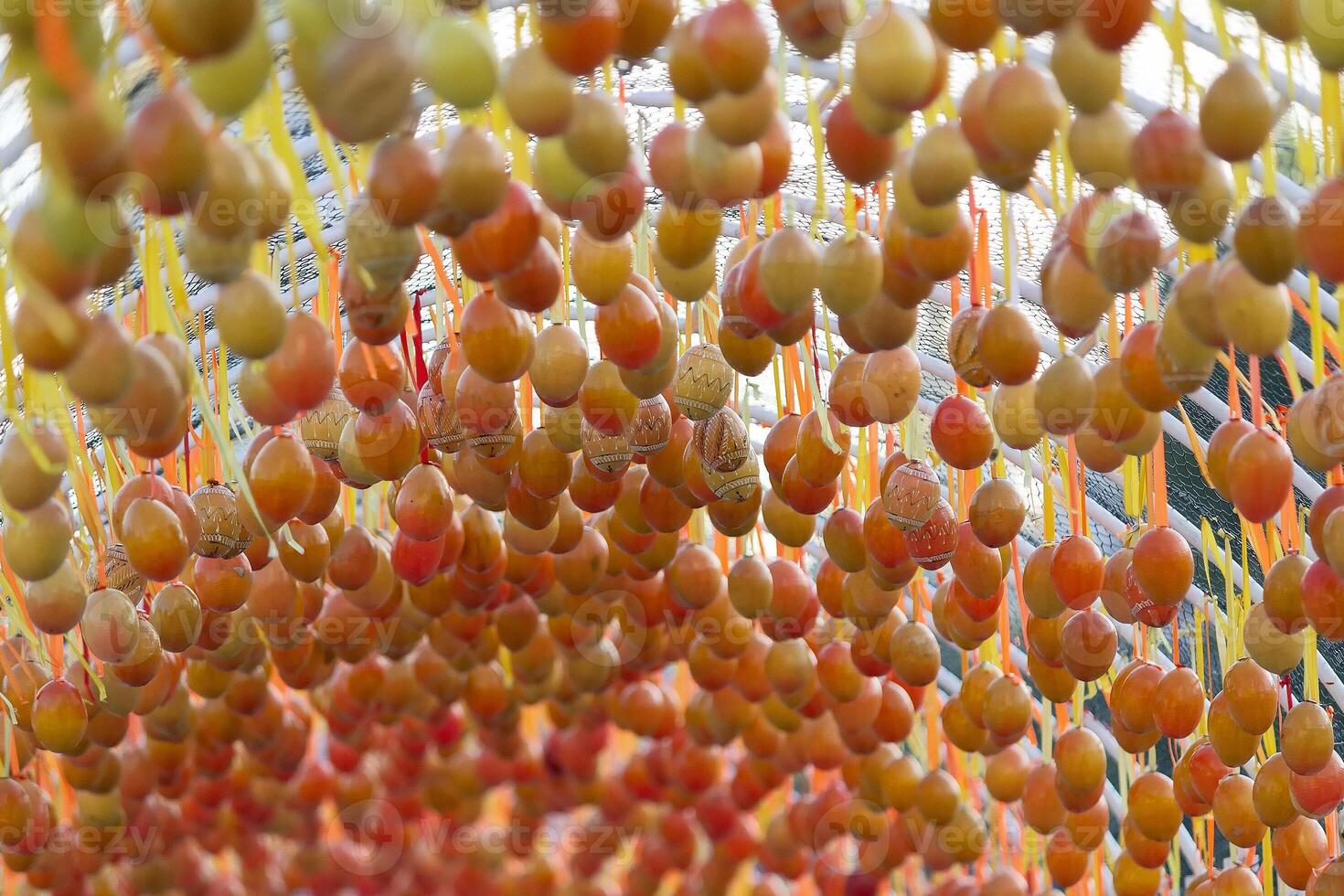 Easter egg decoration in the handle of arch photo