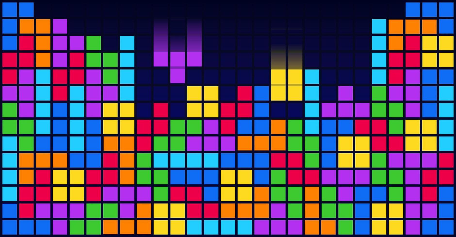 a colorful screen a colorful Brick Blocks Game Background Template vector
