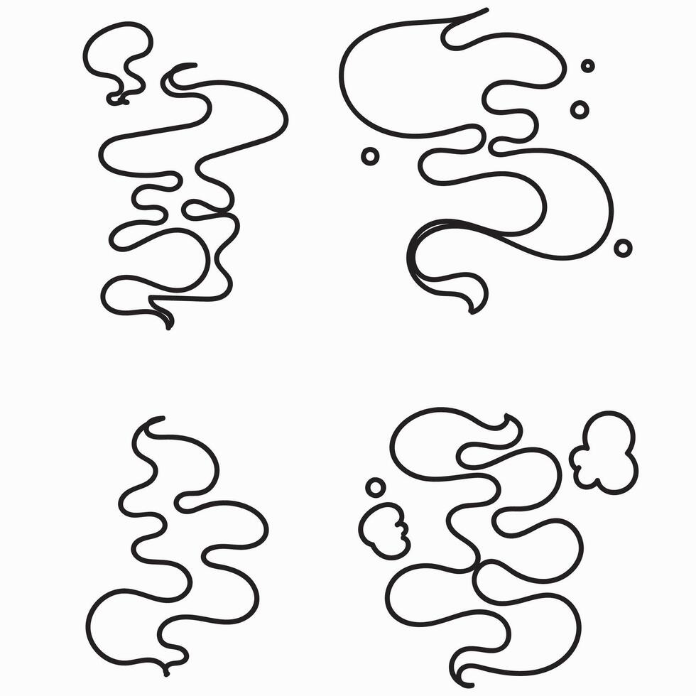 a set of four different types of smoke steam vector