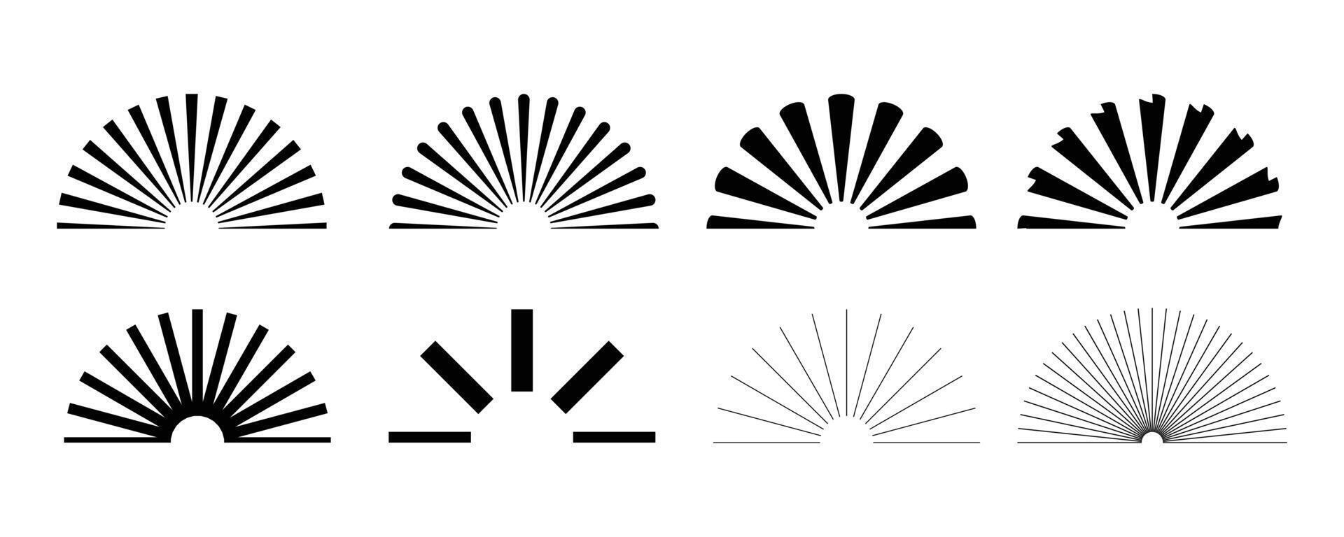 Abstract black and white half circle spiral design vector