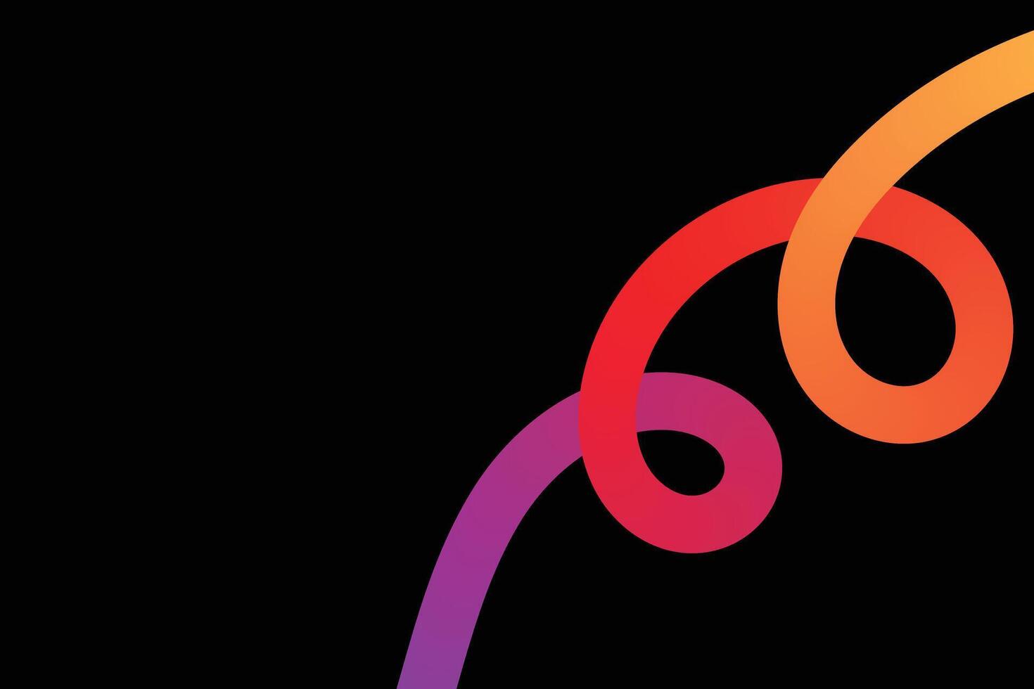 Lines with Color Gradient on a Black Background. vector