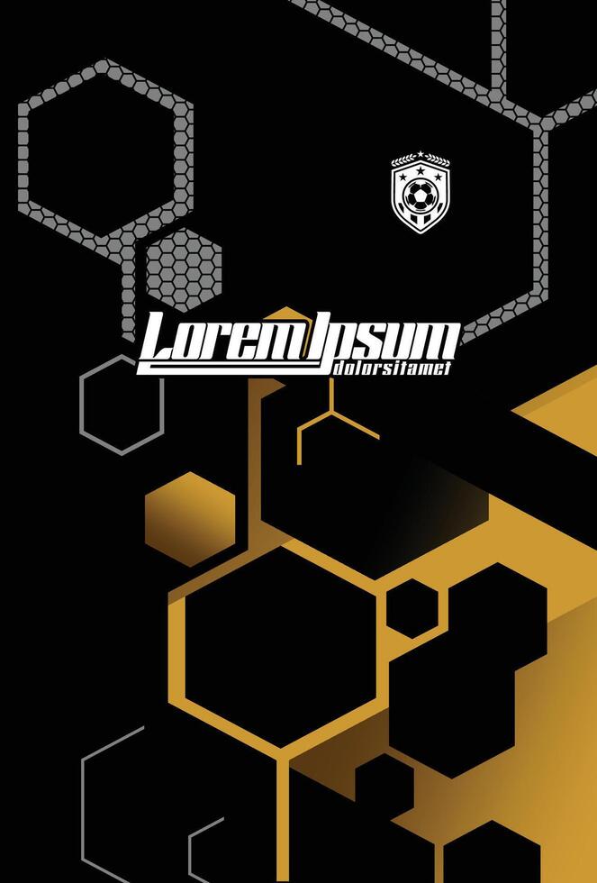 Abstract background for sports jersey pattern black gold hexagon vector
