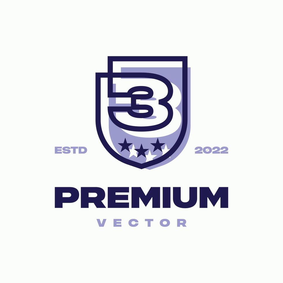 Number 3 Shop Logo vector