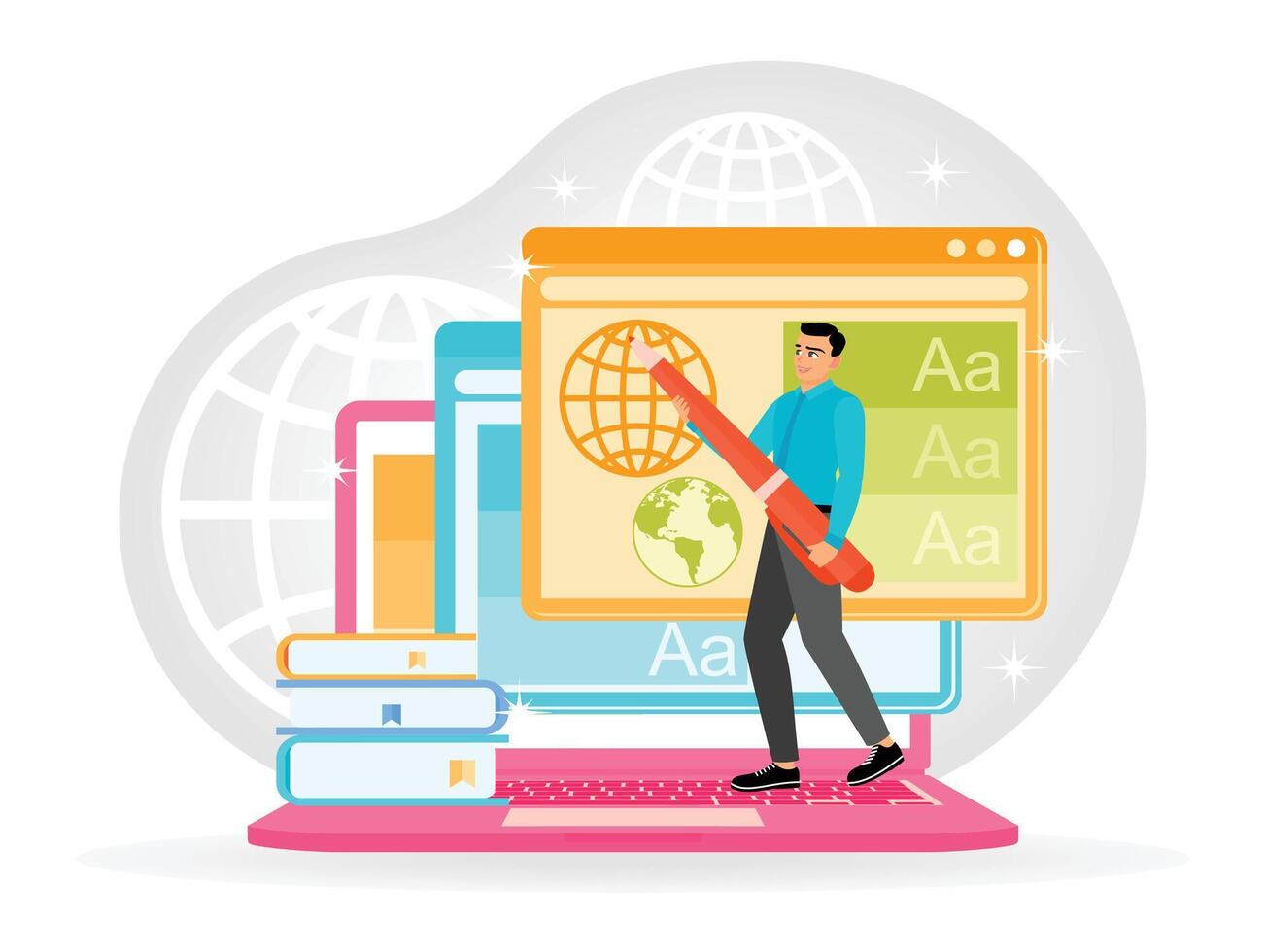 The design department creates logos for digital marketing and advertising agencies. vector