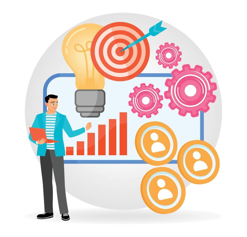 Project implementation. Project Initiation and Closure. vector