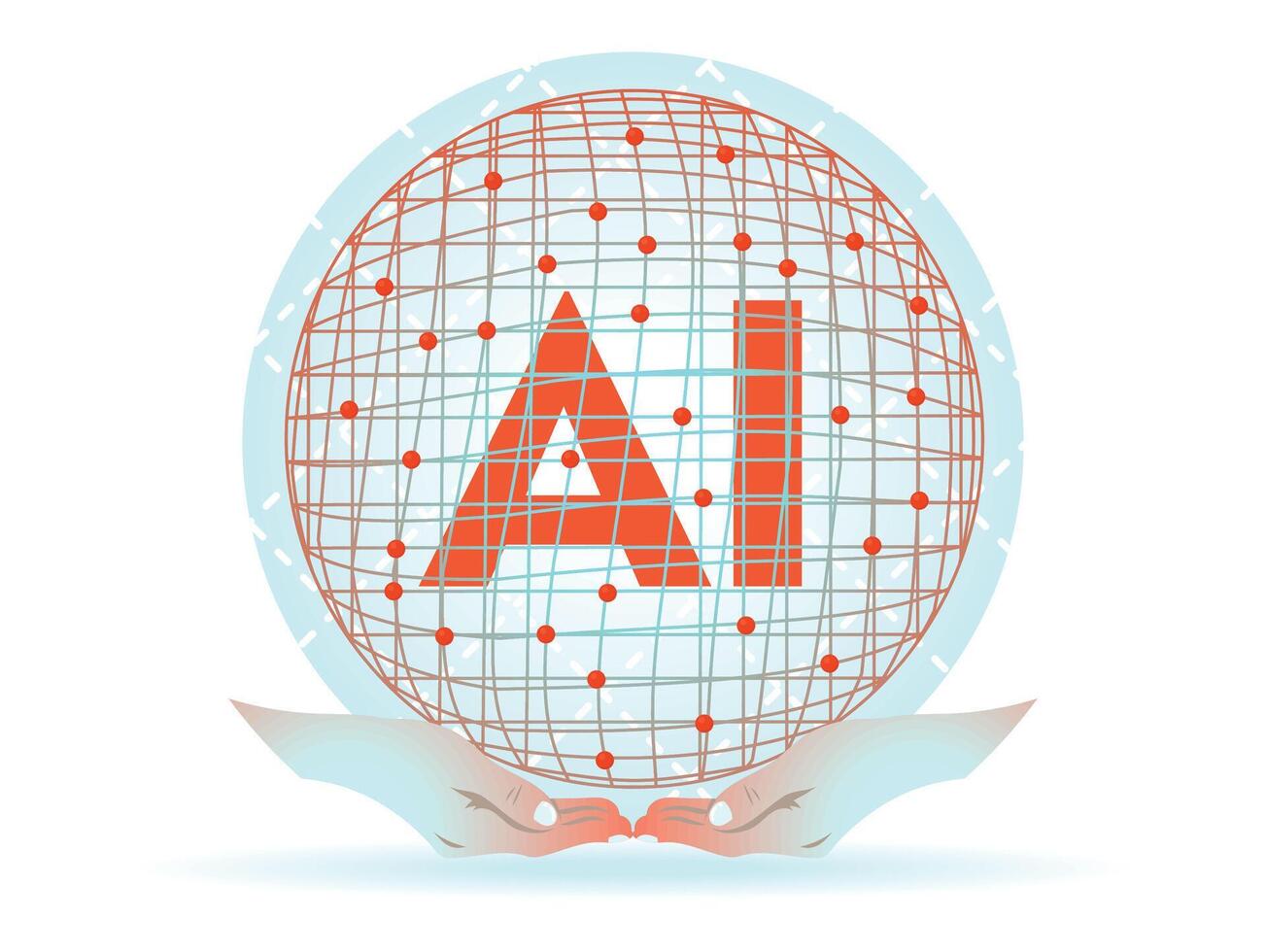 Artificial Intelligence Concept. Where Technology Meets Humanity. vector