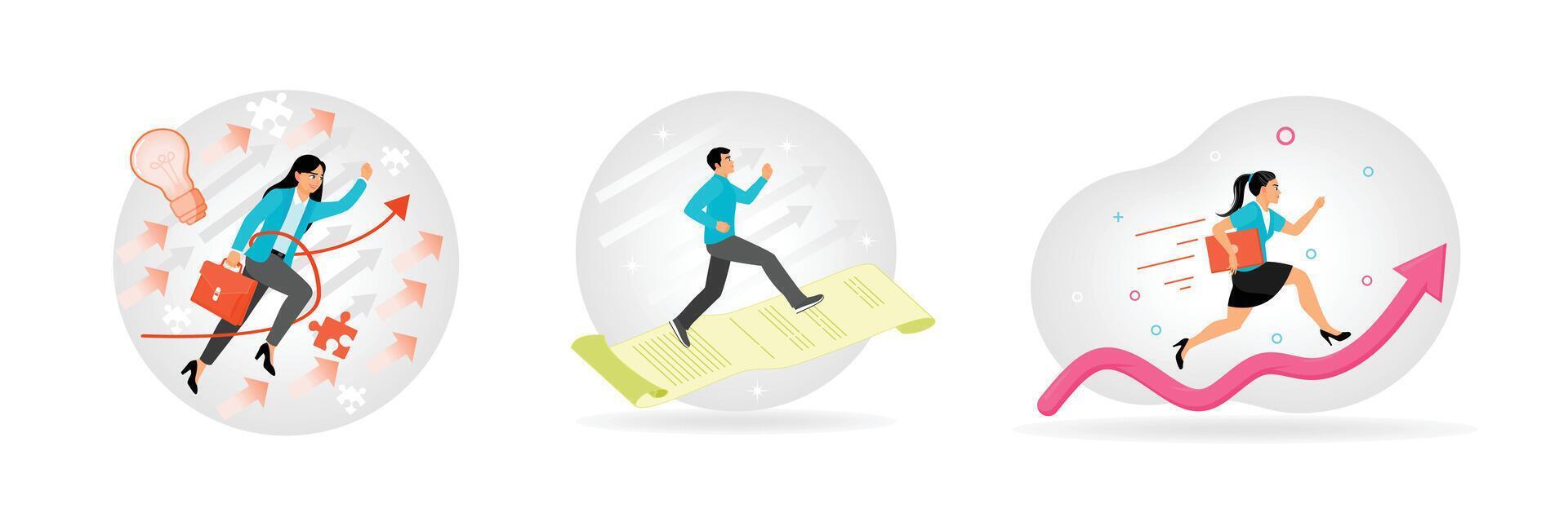 Business development. Innovation Progress and Financial Growth. Growth and Success. vector