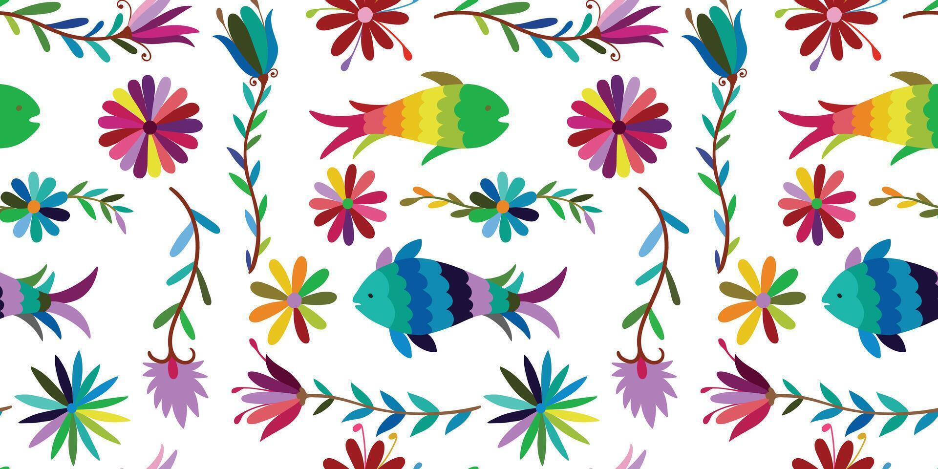 Folk otomi style graphic,Design for wallpaper, wrapping paper, background, fabric. vector