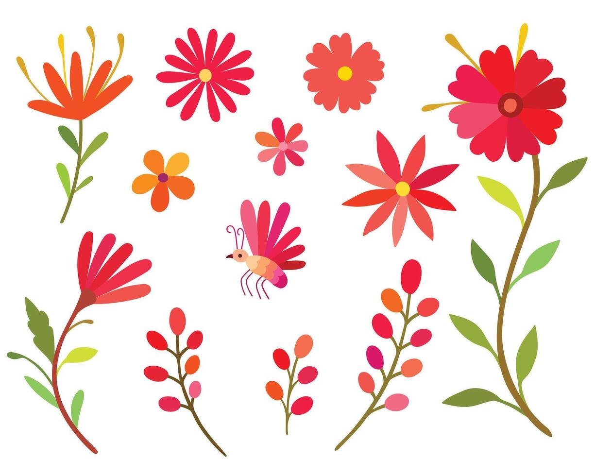 Colorful set of flowers. abstract origami flowers background. style for banners, wallpaper, posters, websites, online shopping. illustration design and creative idea vector