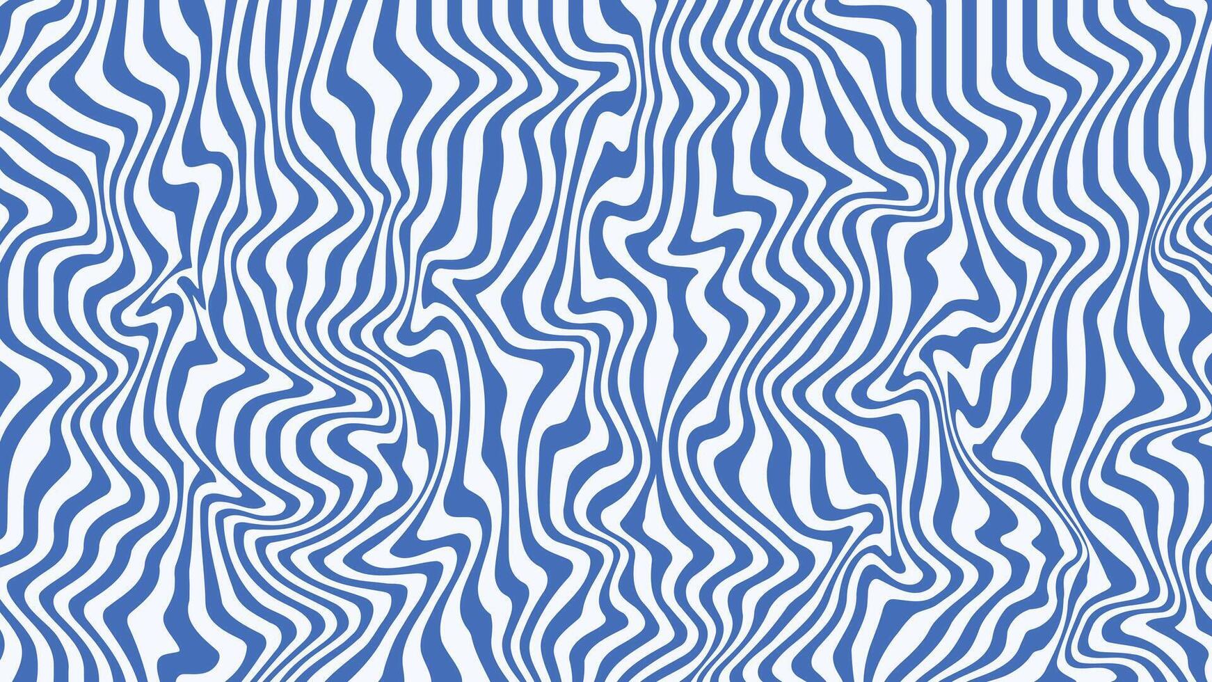 Blue wavy lines Abstract background. Trendy psychedelic retro summer backdrop. Waves, swirl and twirl pattern. Twisted distorted water texture. Y2k aesthetic design. vector