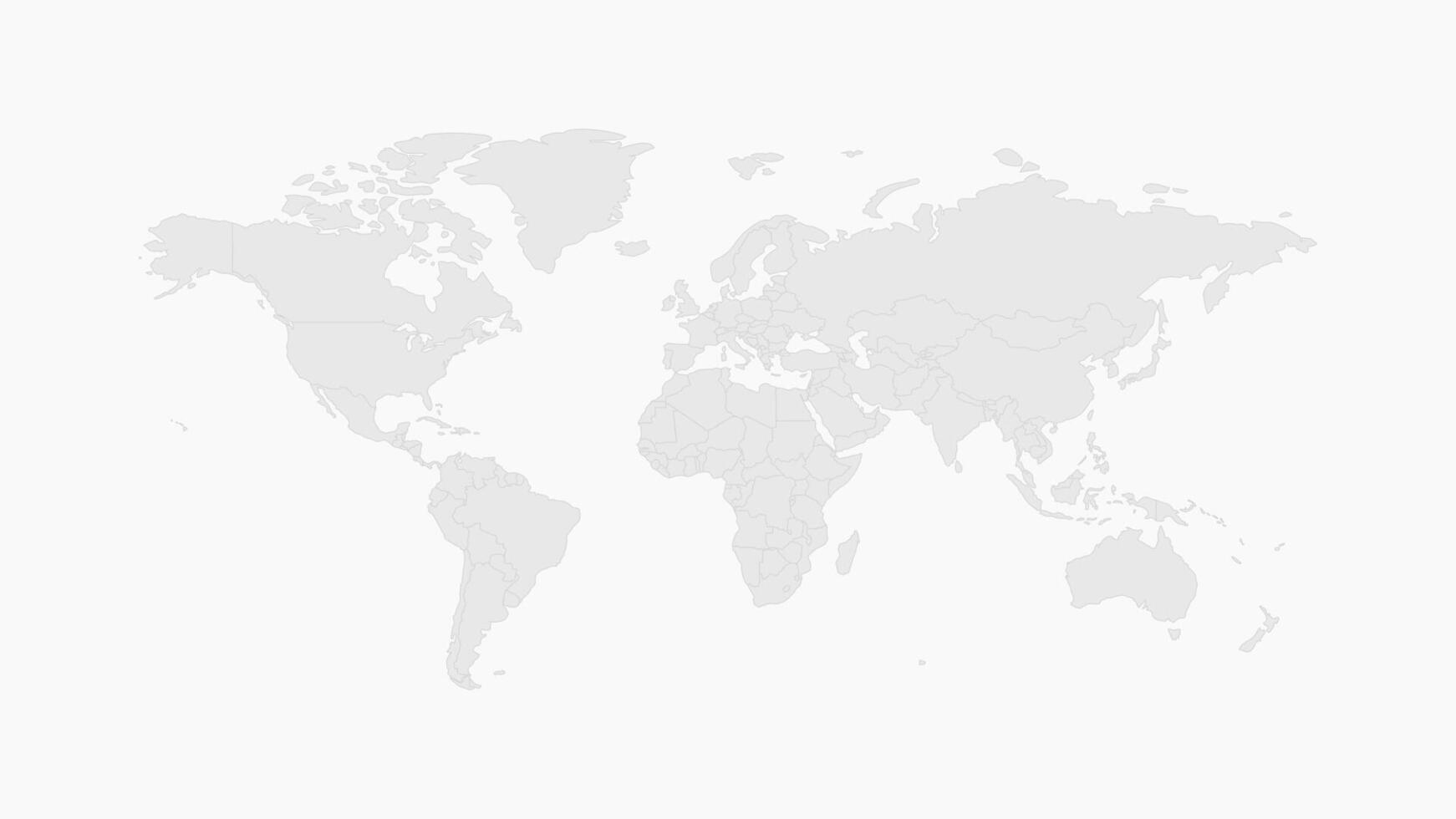 World map Grayscale. Grey silhouette isolated on white background for website layouts, background, education. Travel worldwide backdrop. Earth geography. vector