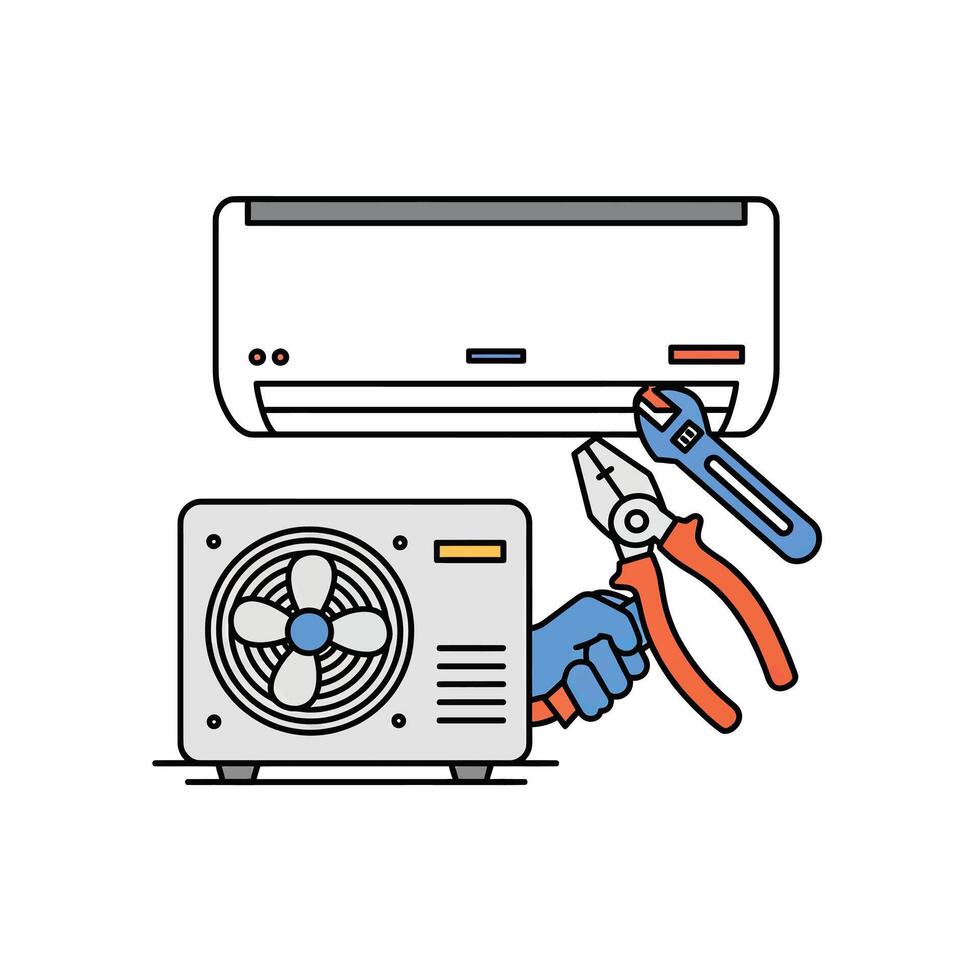 Air conditioner repair service illustration vector