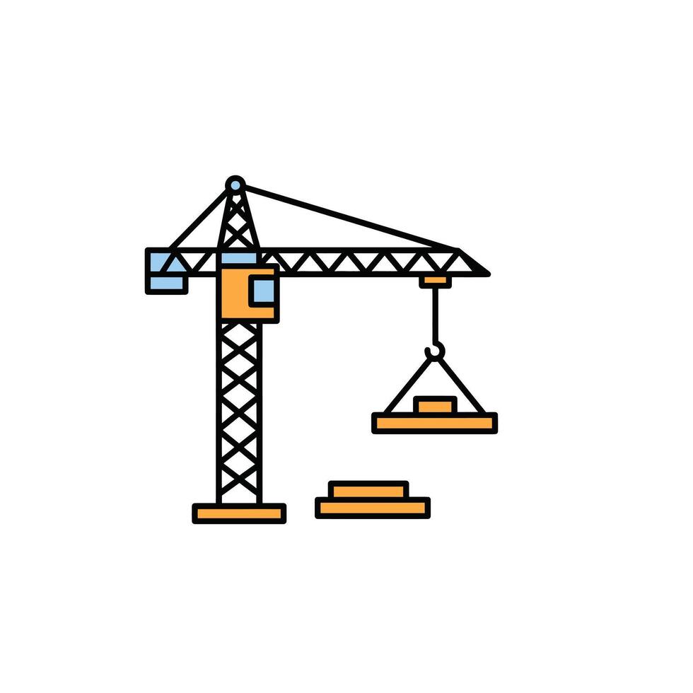 Construction crane icon illustration vector