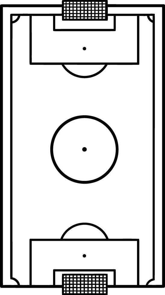 A soccer field with a goal and a goal line vector