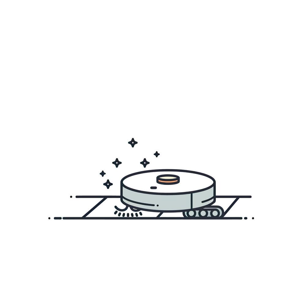 A robot vacuum cleaner is cleaning the floor vector